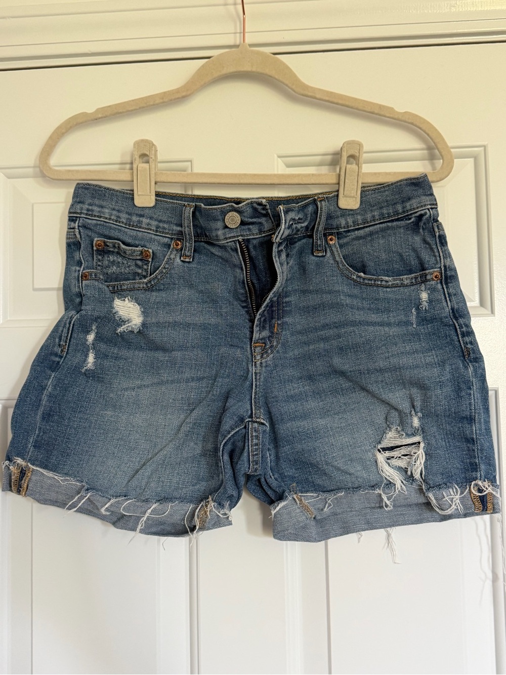GAP Women's Distressed Blue Denim Cutoff Shorts